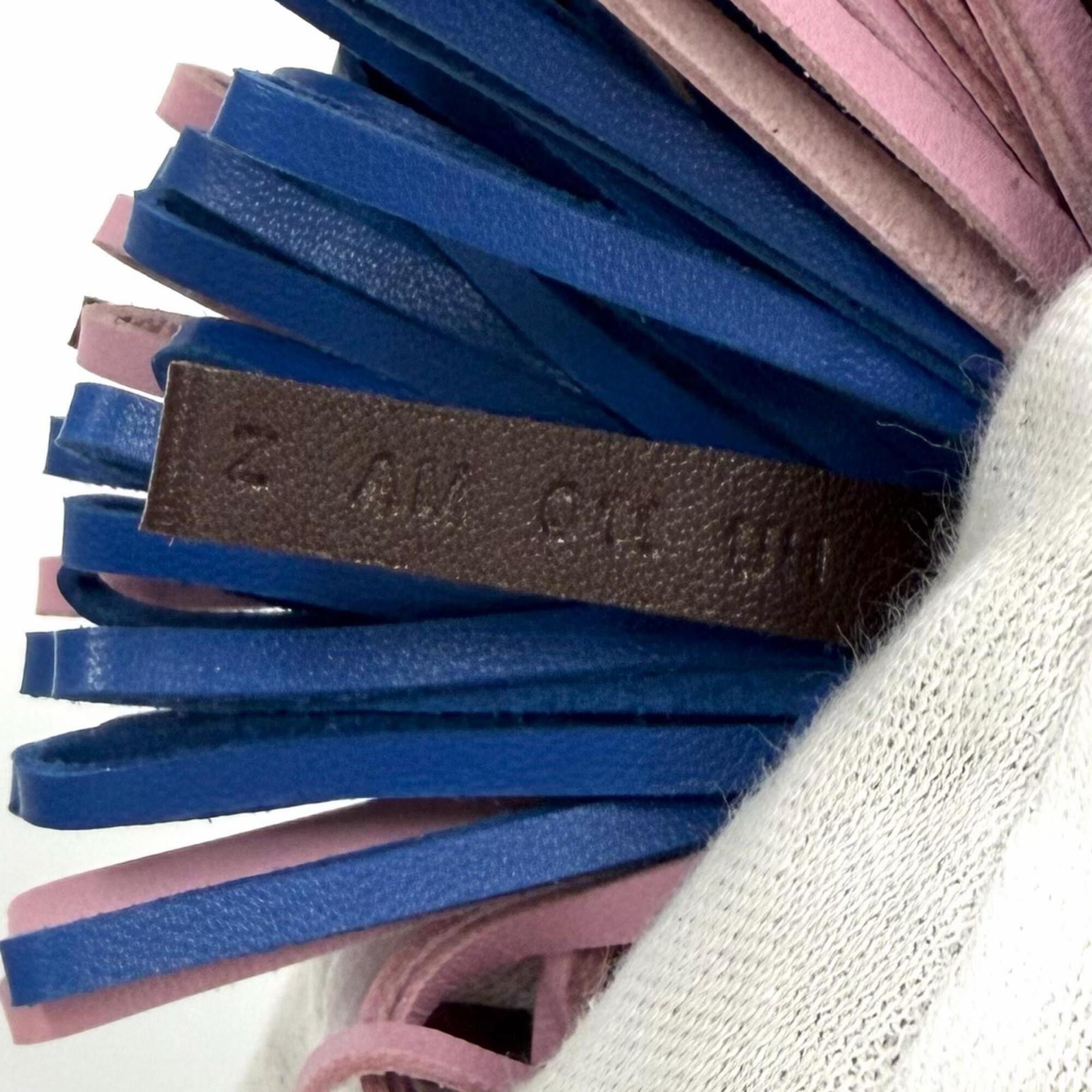 HERMES Carmen Blue France Rouge Sellier Mauve Sylvestre Agneau Milo Tricolor Bag Charm Z Stamp Made in Women's — Like New