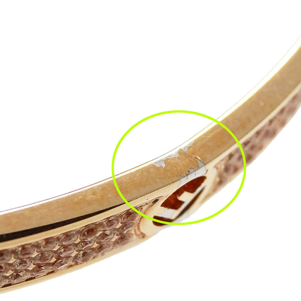 FENDI Women's Rhinestone Bracelet in Pink Gold, Size L, with Logo.