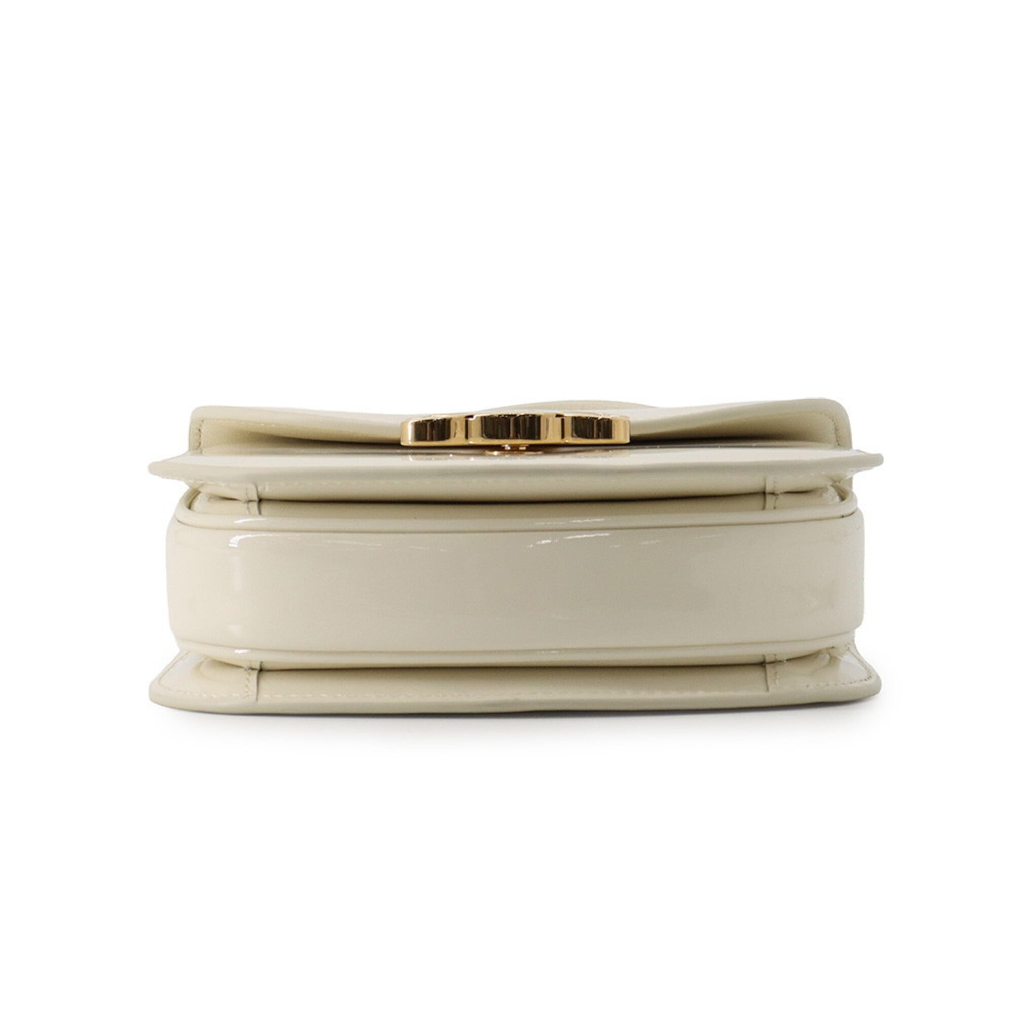 Celine Mini Buzas Patent Leather Handbag 10L063ETZ CELINE 2-way Shoulder Bag White Fendi Women's FENDI — Like New