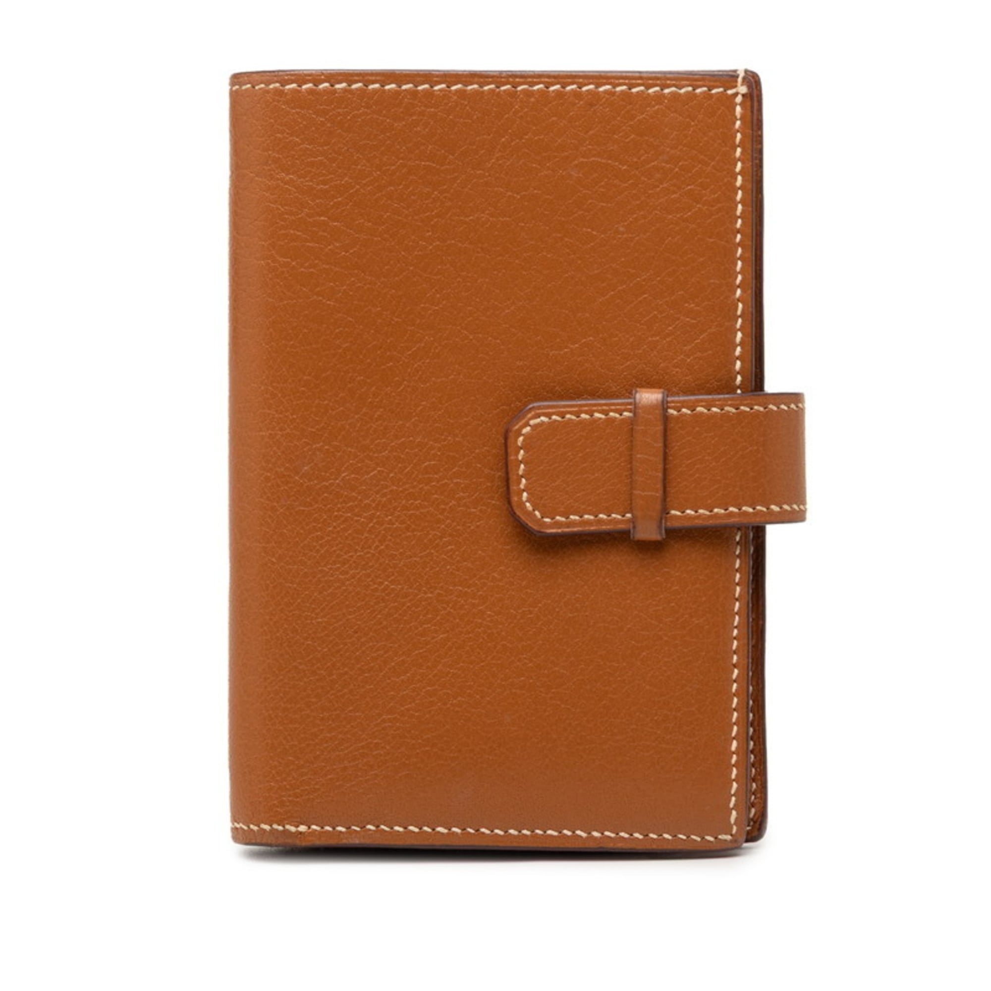 Hermès Jura Bifold Wallet Brown Chevre Women's HERMES