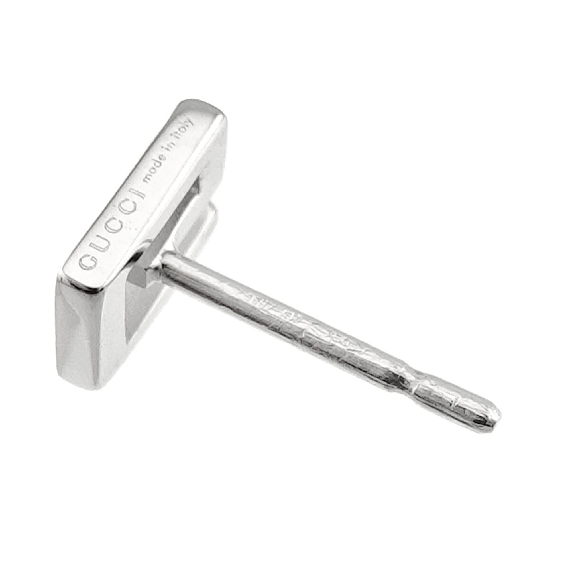 Gucci GUCCI G Earrings 18K WG White Gold 750 Pierced — Like New