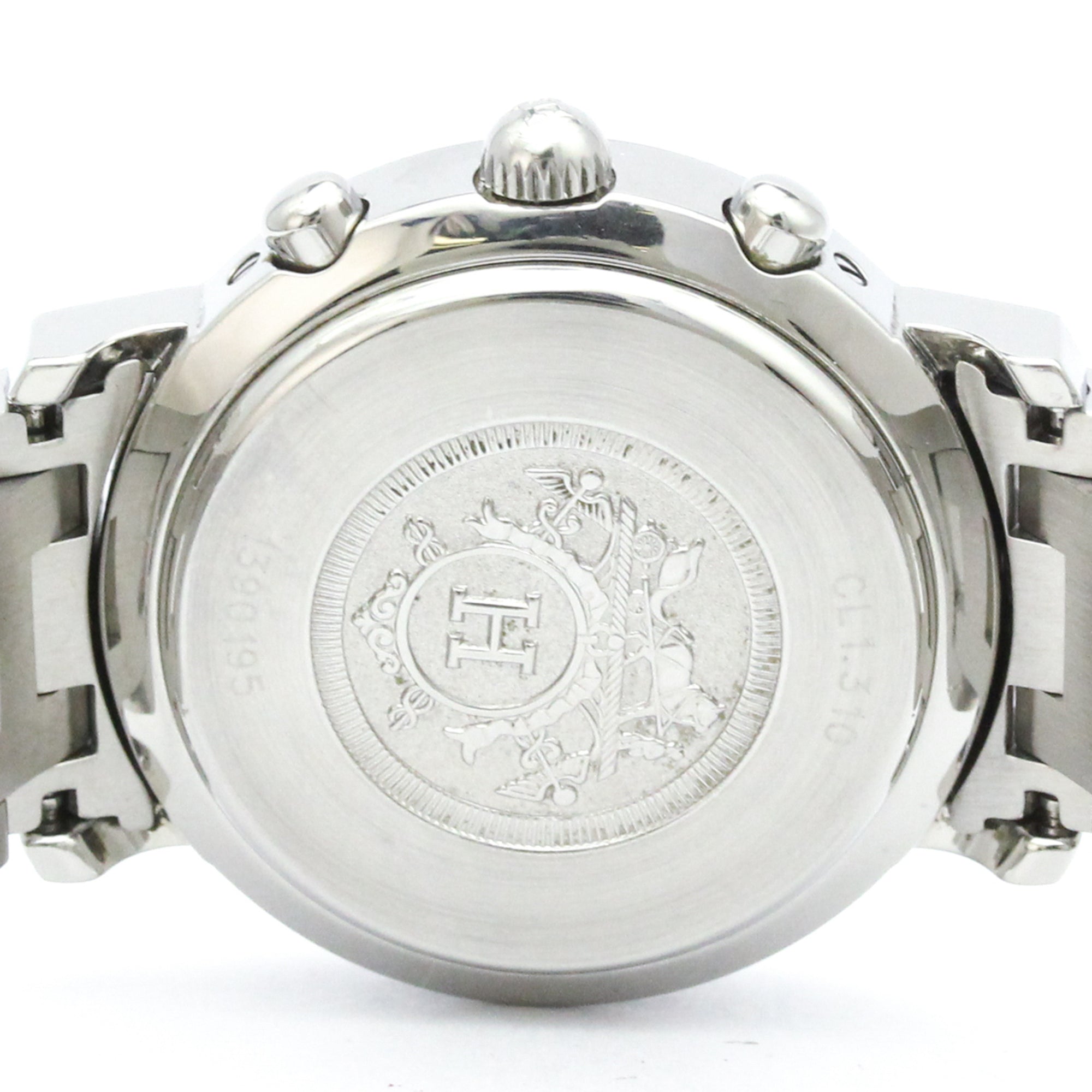 HERMES Clipper Chronograph Steel Quartz Ladies Watch CL1.310 Polished — Very Good