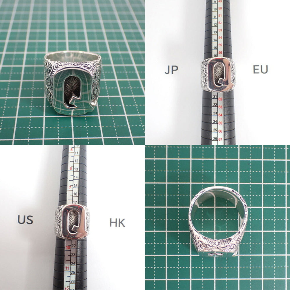 GUCCI Ag925 Alphabet Q Ring, Size 19 — Like New