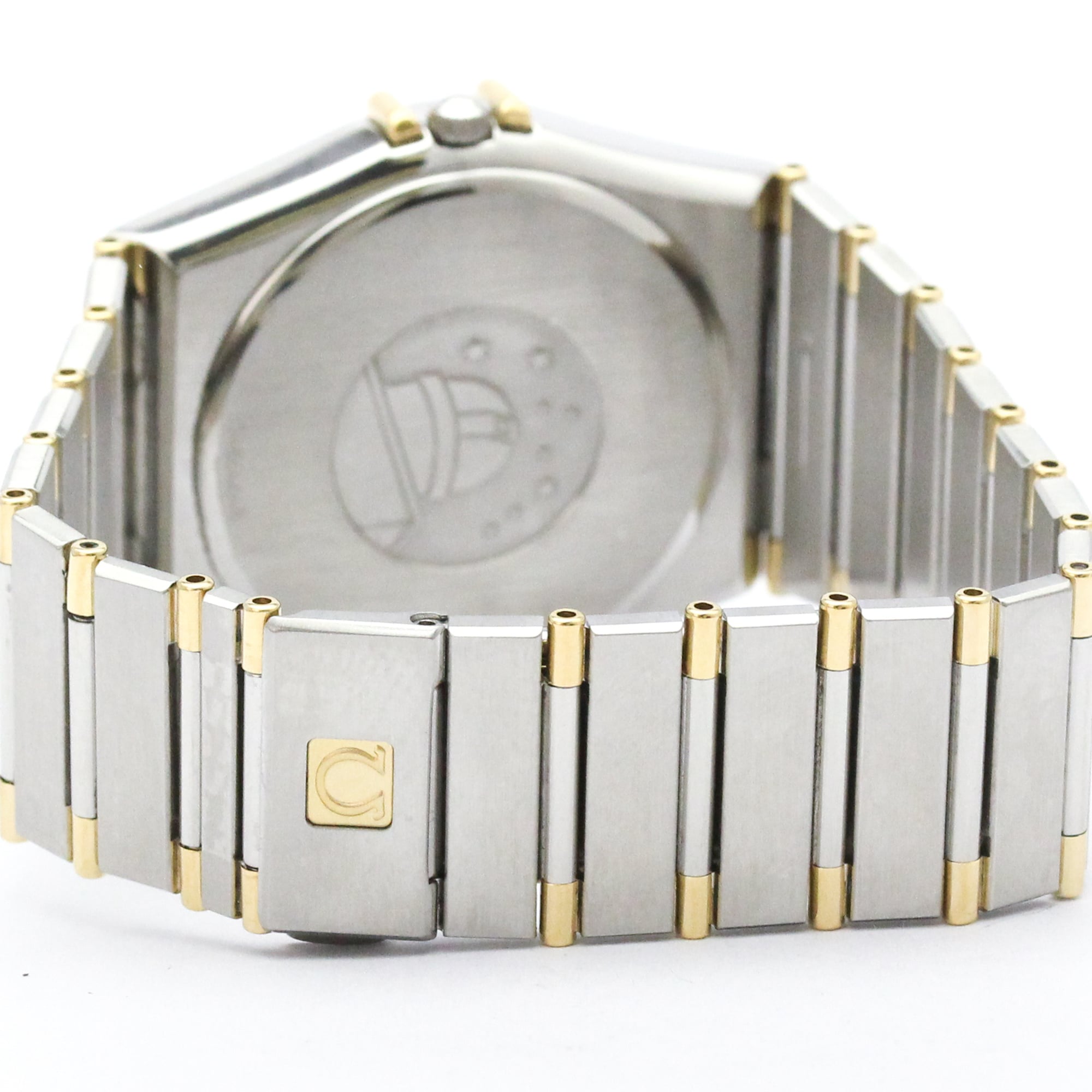 OMEGA Constellation 18K Gold Steel Quartz Mens Watch 396.1080 Polished — Very Good