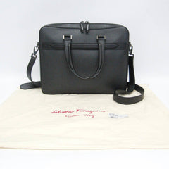 Salvatore Ferragamo FZ-24 0458 Men's Leather Briefcase,Handbag Black — Like New