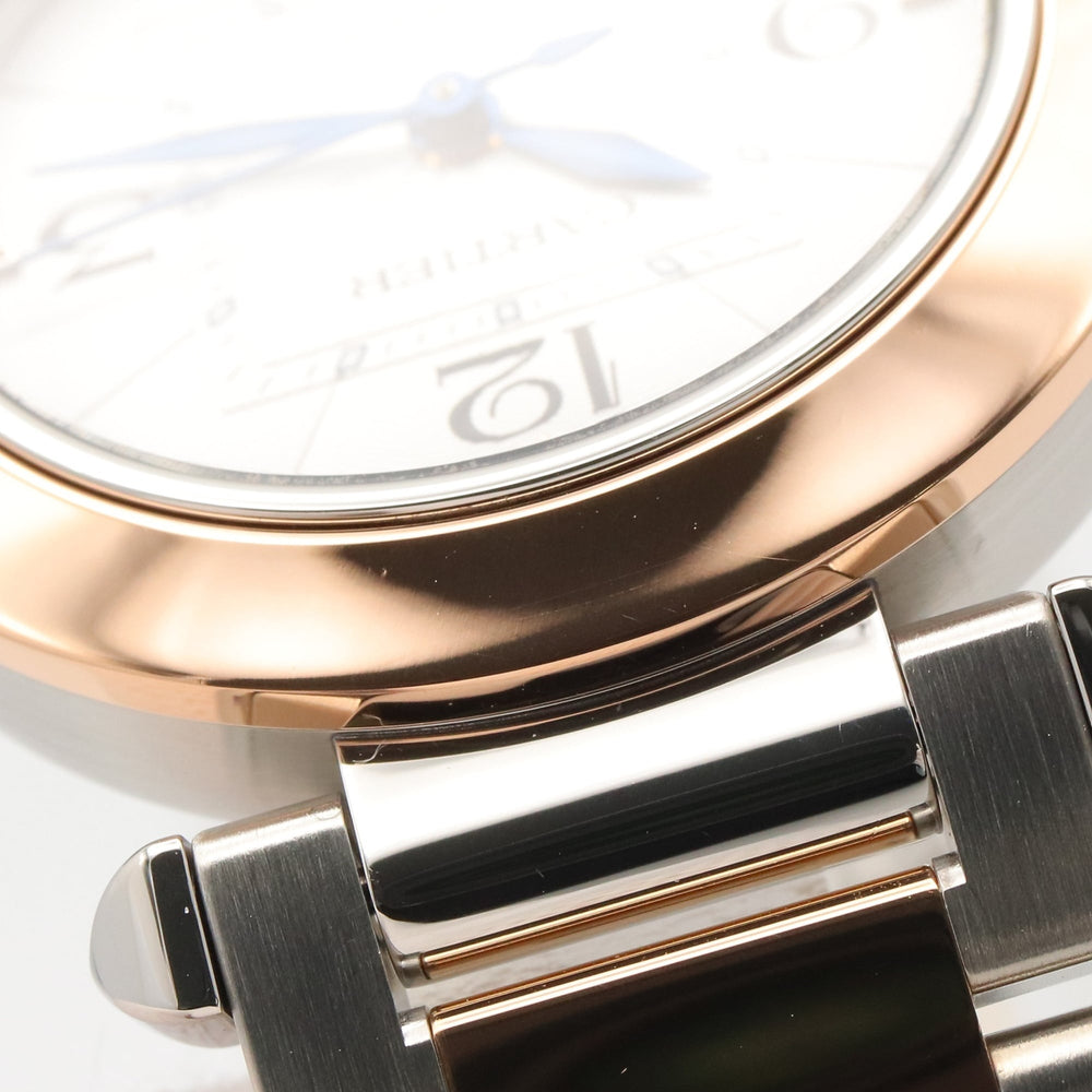 Cartier Pasha de watch, 18K pink gold (PG) stainless steel, boys' size, silver tone, W2PA0008 — Very Good