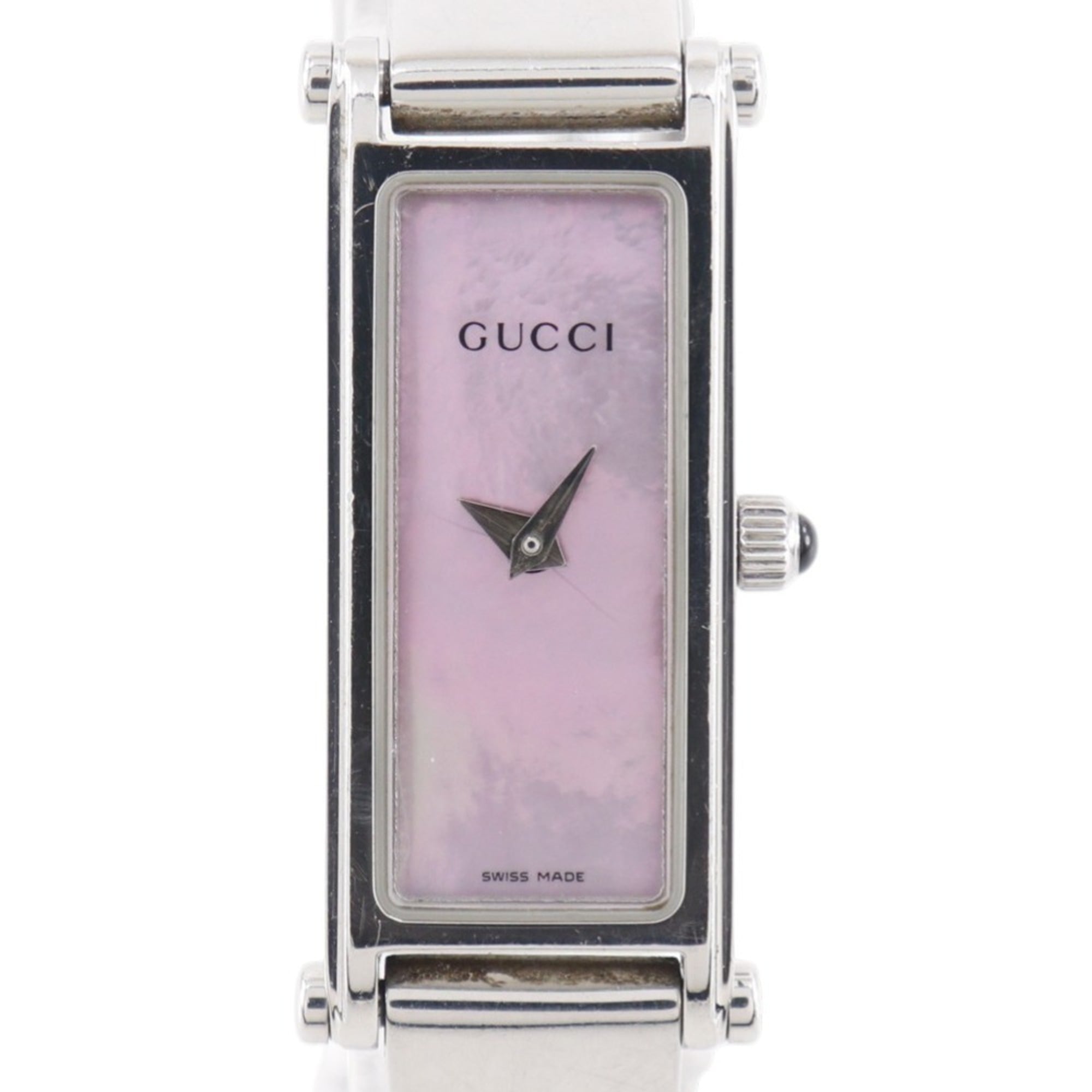 Gucci 1500L Stainless Steel Quartz Analog Watch with Pink Mother-of-Pearl Dial - Women's — Good