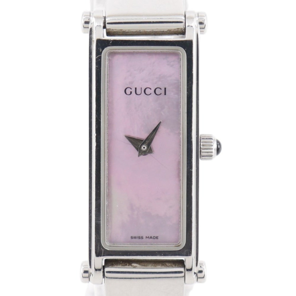 Gucci 1500L Stainless Steel Quartz Analog Watch with Pink Mother-of-Pearl Dial - Women's — Good