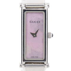 Gucci 1500L Stainless Steel Quartz Analog Watch with Pink Mother-of-Pearl Dial - Women's — Good