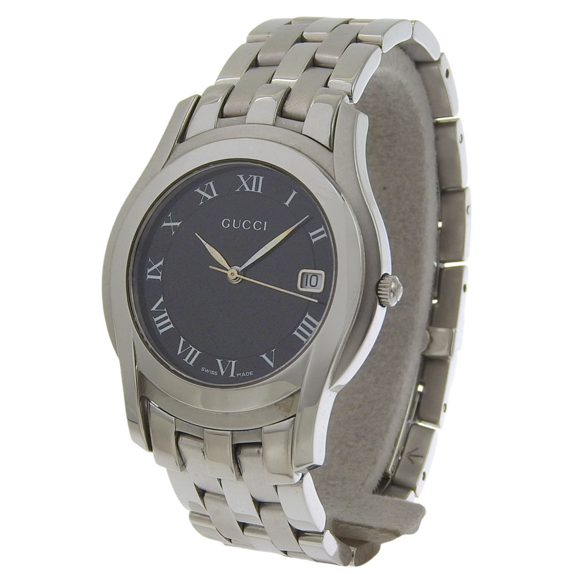 Gucci 5500M Stainless Steel Black Quartz Analog Watch with Dial for Women — Good
