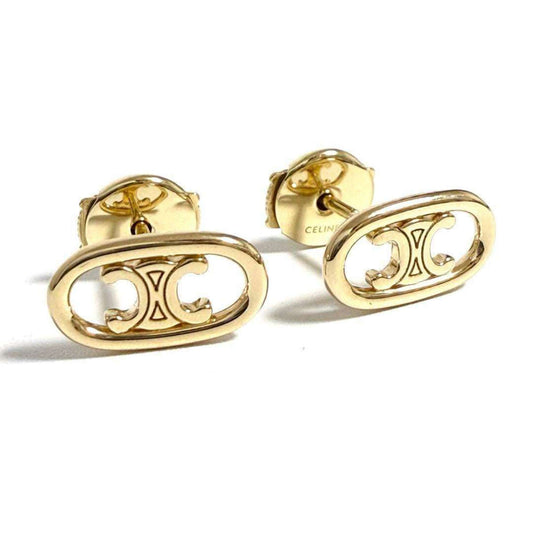 Celine Maillon Triomphe Stud Earrings in 18K Yellow Gold