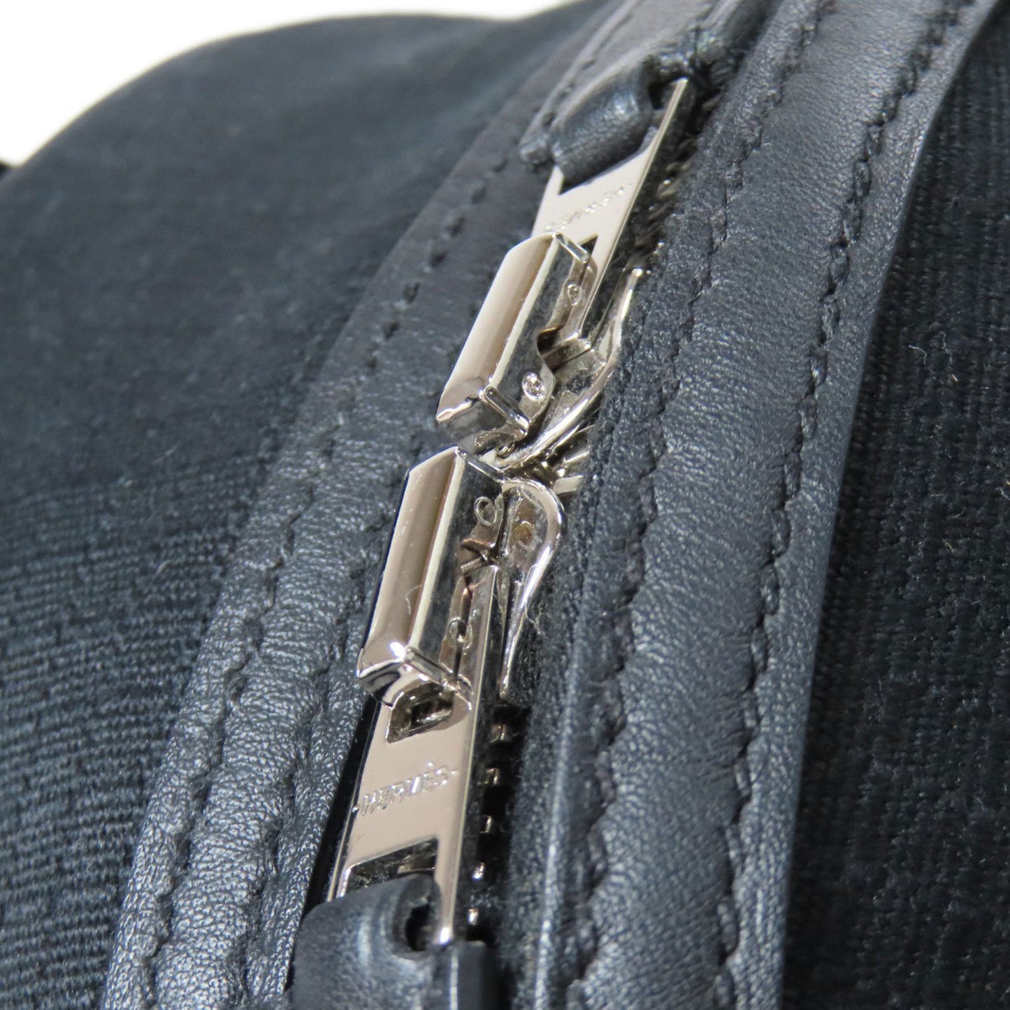 Hermes Hermès Sleek Backpack with Silver Hardware, Canvas and Calfskin Leather, Women's