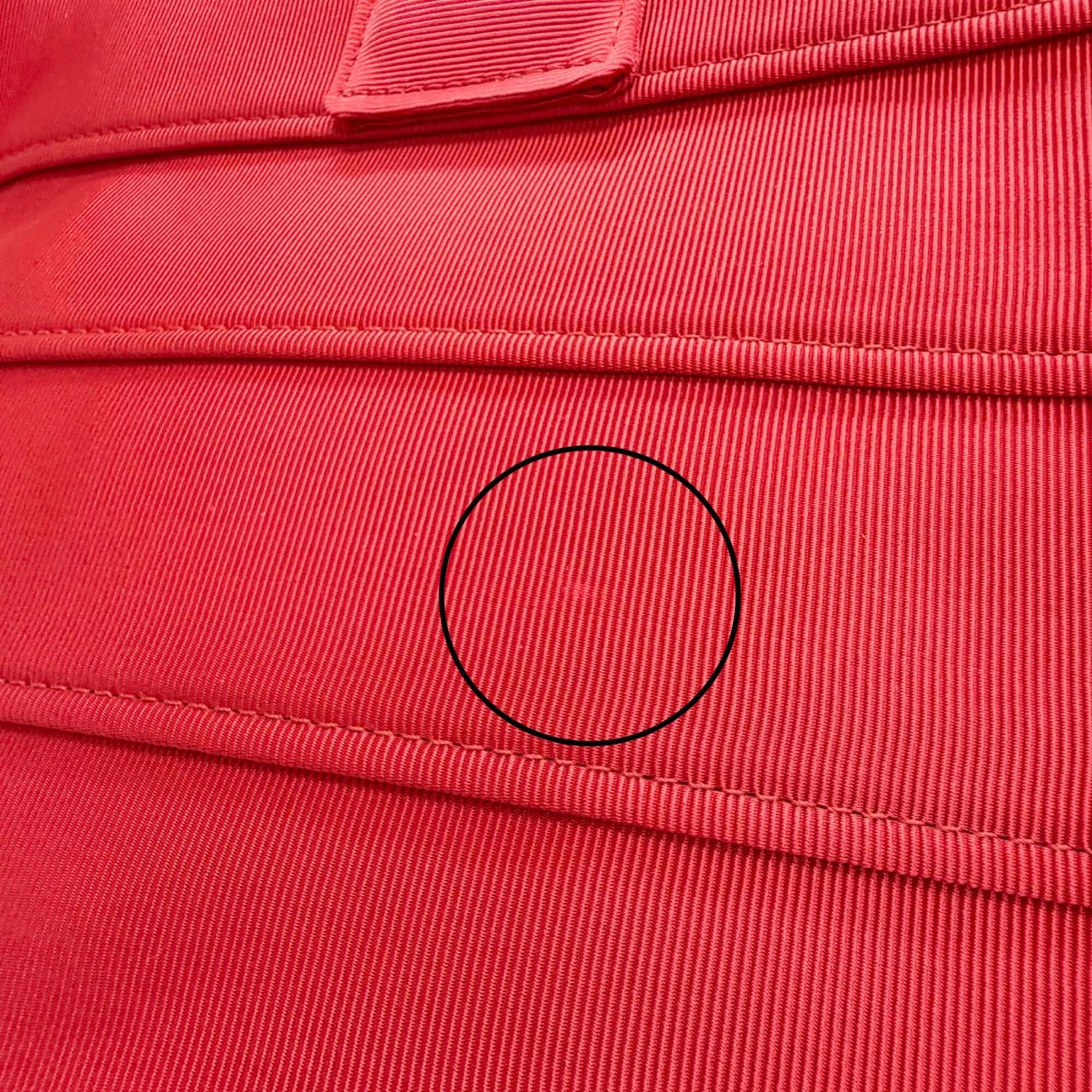 Salvatore Ferragamo FERRAGAMO 213986 Front Logo Leather Grosgrain Square Tote Bag Red Made in Italy Women's with Dust — Like New