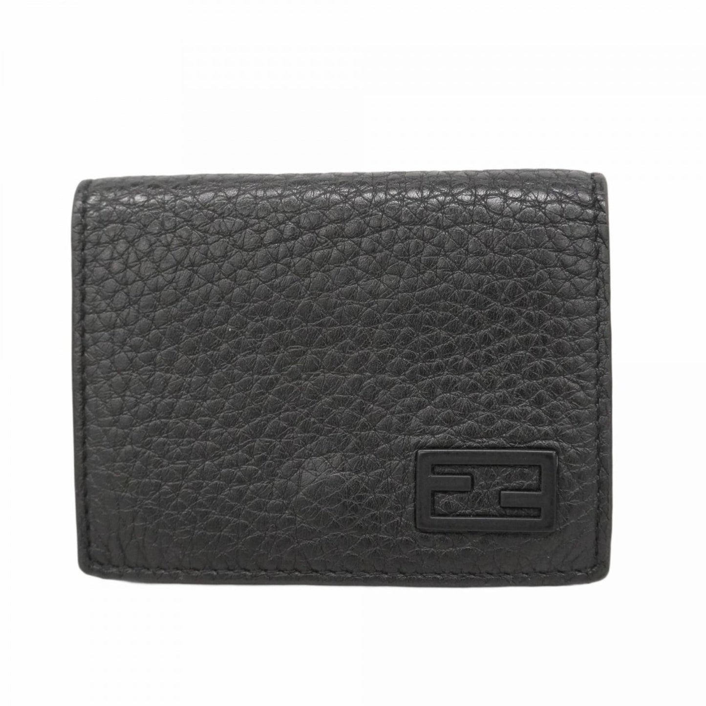Fendi tri-fold wallet in black leather for men
