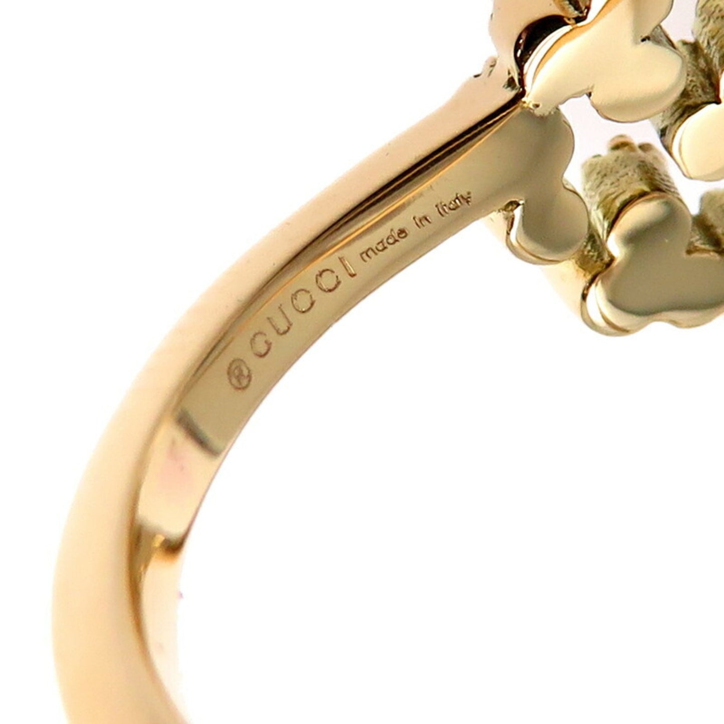 Gucci GG Running Diamond Women's Ring, 750 Yellow Gold, Size 9