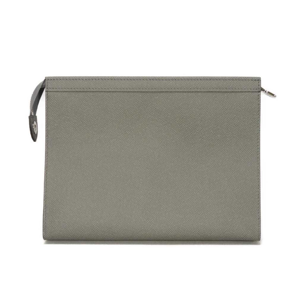 Louis Vuitton LOUIS VUITTON Clutch Bag Pochette Voyage MM America's Cup Grey RFID IC Chip Unused Taiga Glacier M59147 Men's — New - Store Return