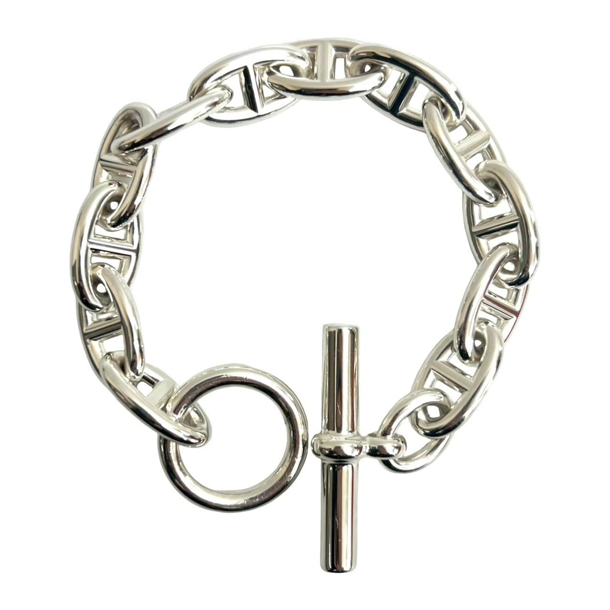 HERMES Chaine d'Ancre GM 12-link Sterling Silver 925 Chain Bracelet, Silver, 32168