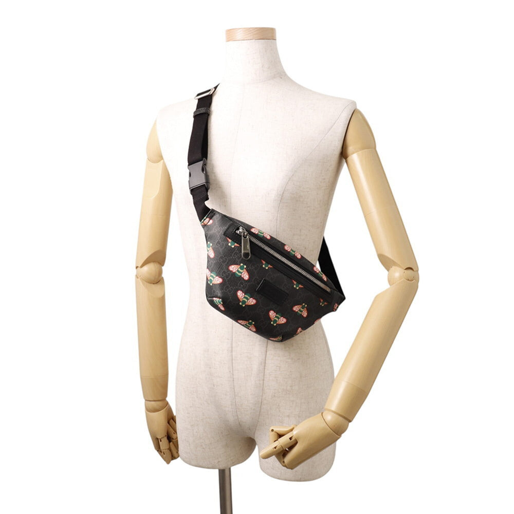 Gucci Bee GG Supreme Body Bag 675181 GUCCI Waist Black Handbag — Like New