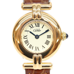 Cartier W1000653 925 Must Colisée SM Ivory Roman Dial Vermeil Quartz Watch Gold Ladies — Very Good