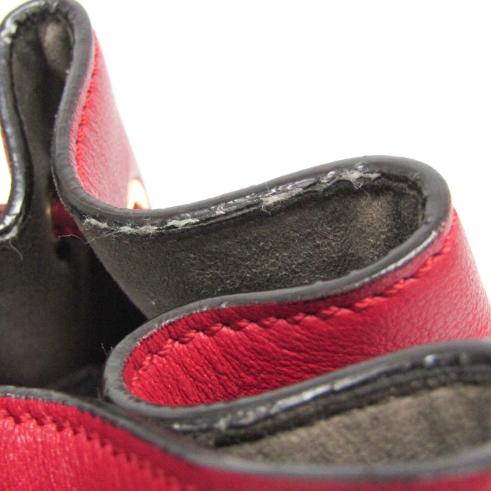 Fendi Mon Tresor 8BT298 Women's Leather Shoulder Bag Red Color