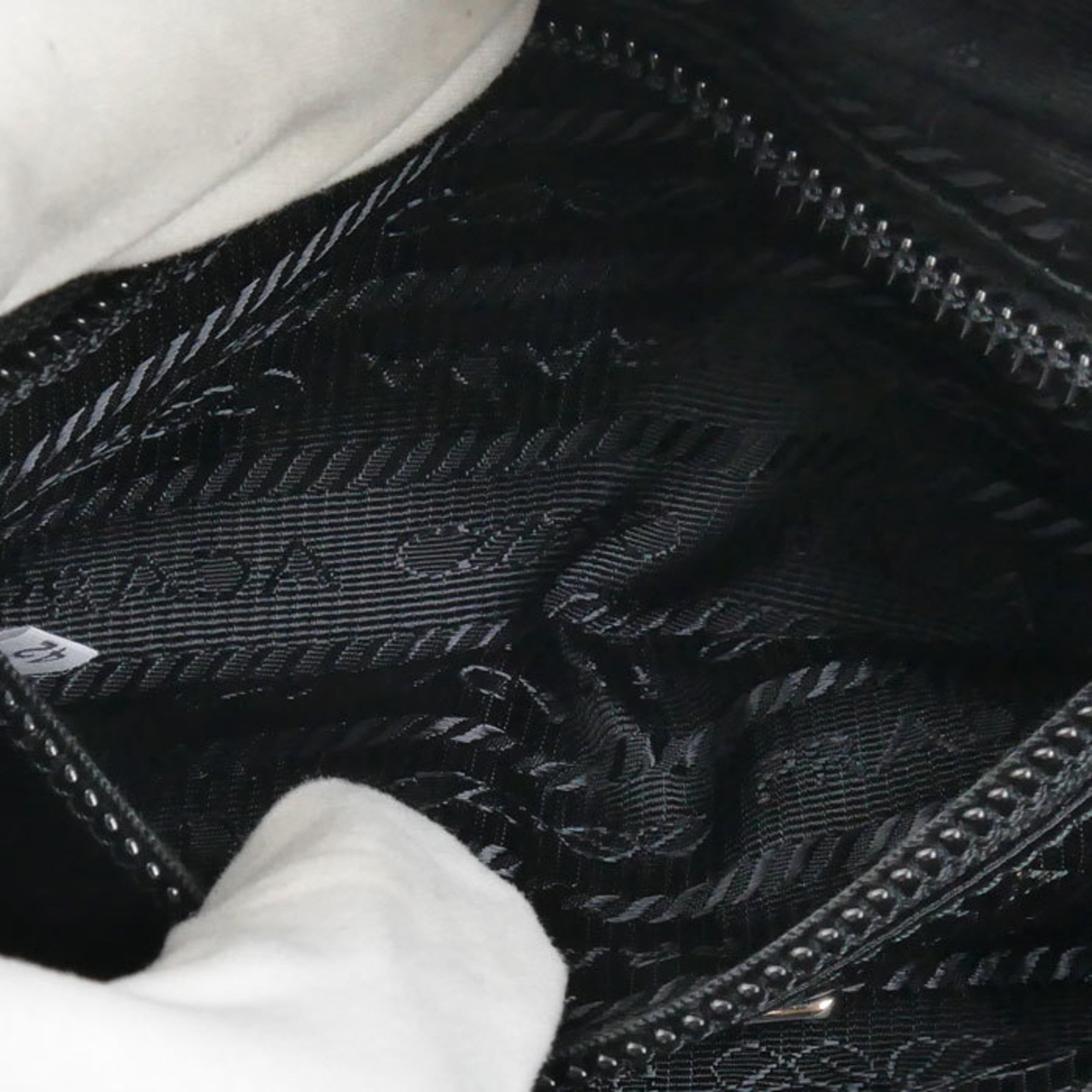 PRADA Tessuto Triangle Pouch, Black, 1NE175 R067 F0002, Women's