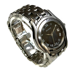 Gucci watch, total weight 63g, stainless steel, quartz movement, black dial, 5500L — Good