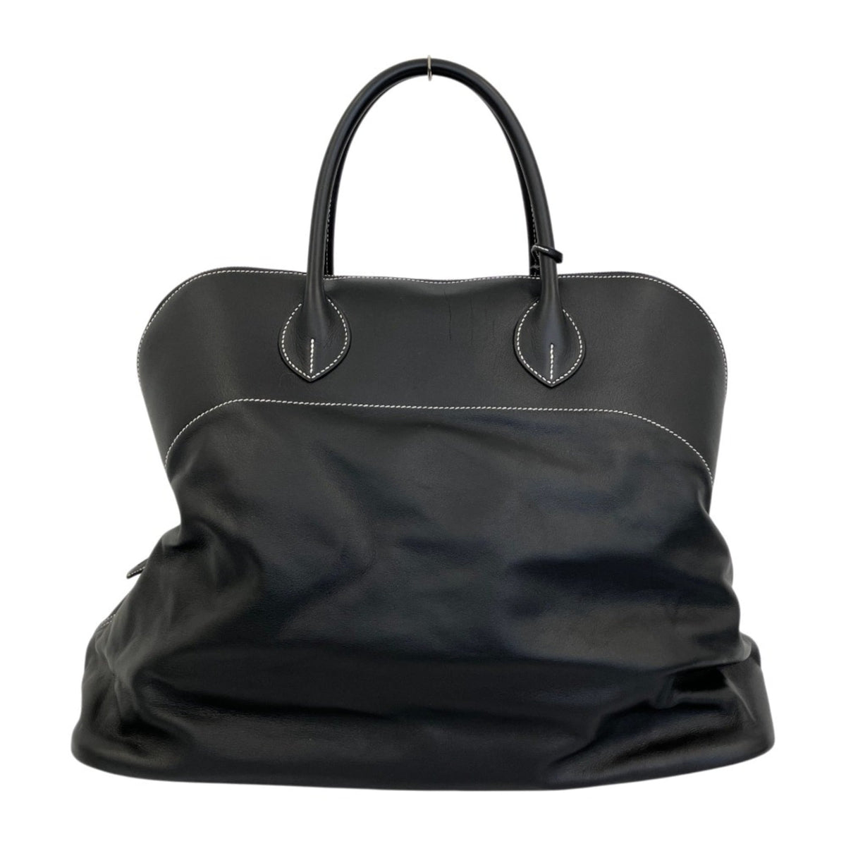HERMES Bolide Relax 45 Veau Sikkim Handbag, Black, Men's & Women's — Like New