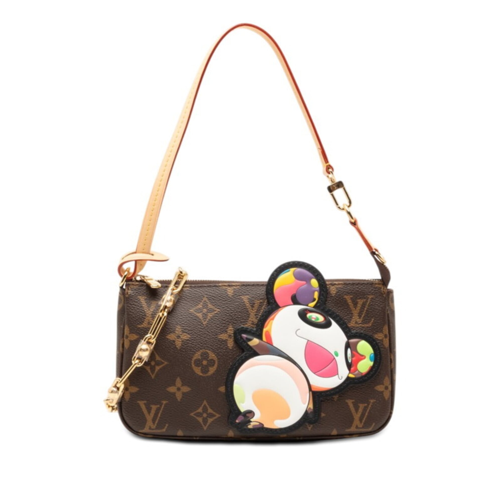 Louis Vuitton LV x TM Monogram Pochette Accessoires Takashi Murakami Handbag M13440 Brown Leather Women's LOUIS VUITTON — Like New