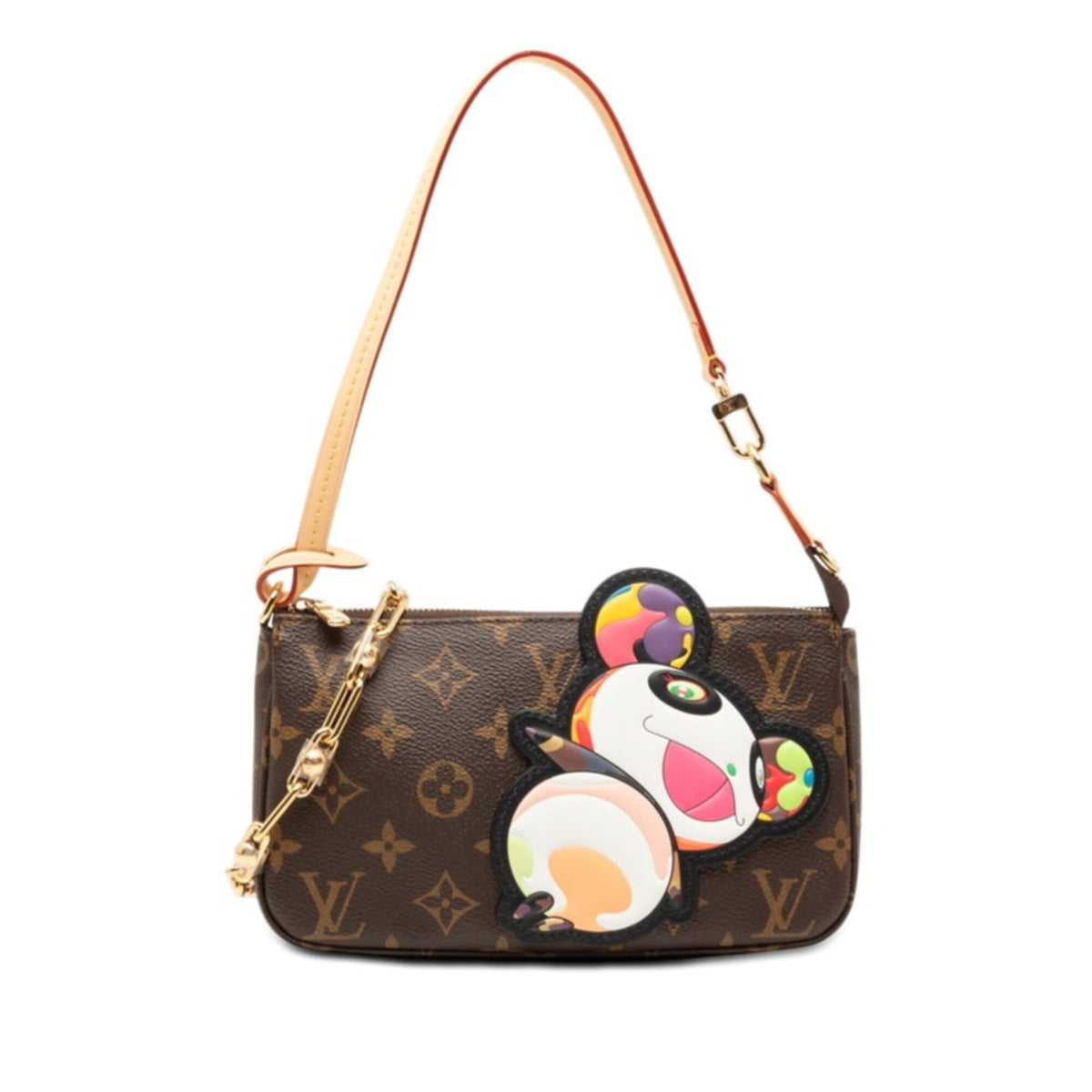 Louis Vuitton LV x TM Monogram Pochette Accessoires Takashi Murakami Handbag M13440 Brown Leather Women's LOUIS VUITTON — Like New
