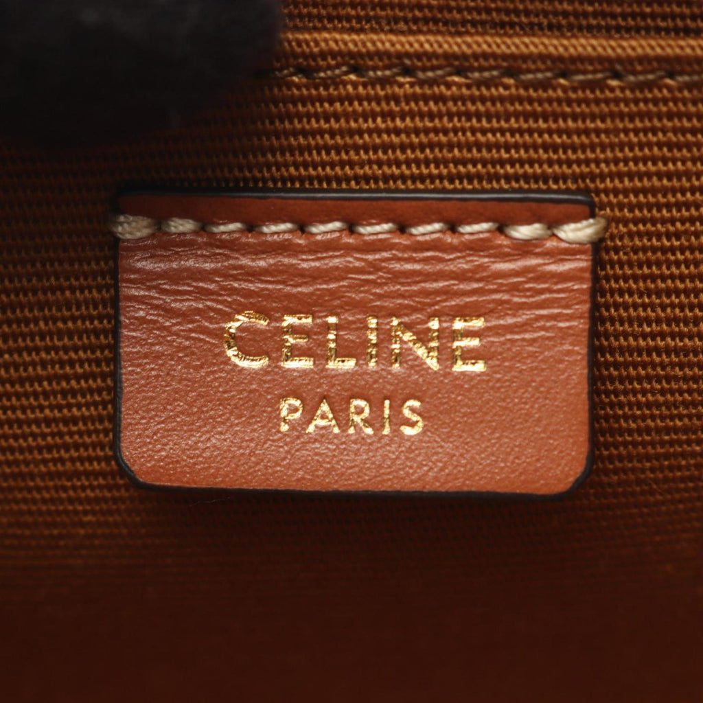 Celine Cuir Triomphe Mini Camera Bag, Shoulder Coated Canvas and Leather, Women's, Black, Brown, Multicolor