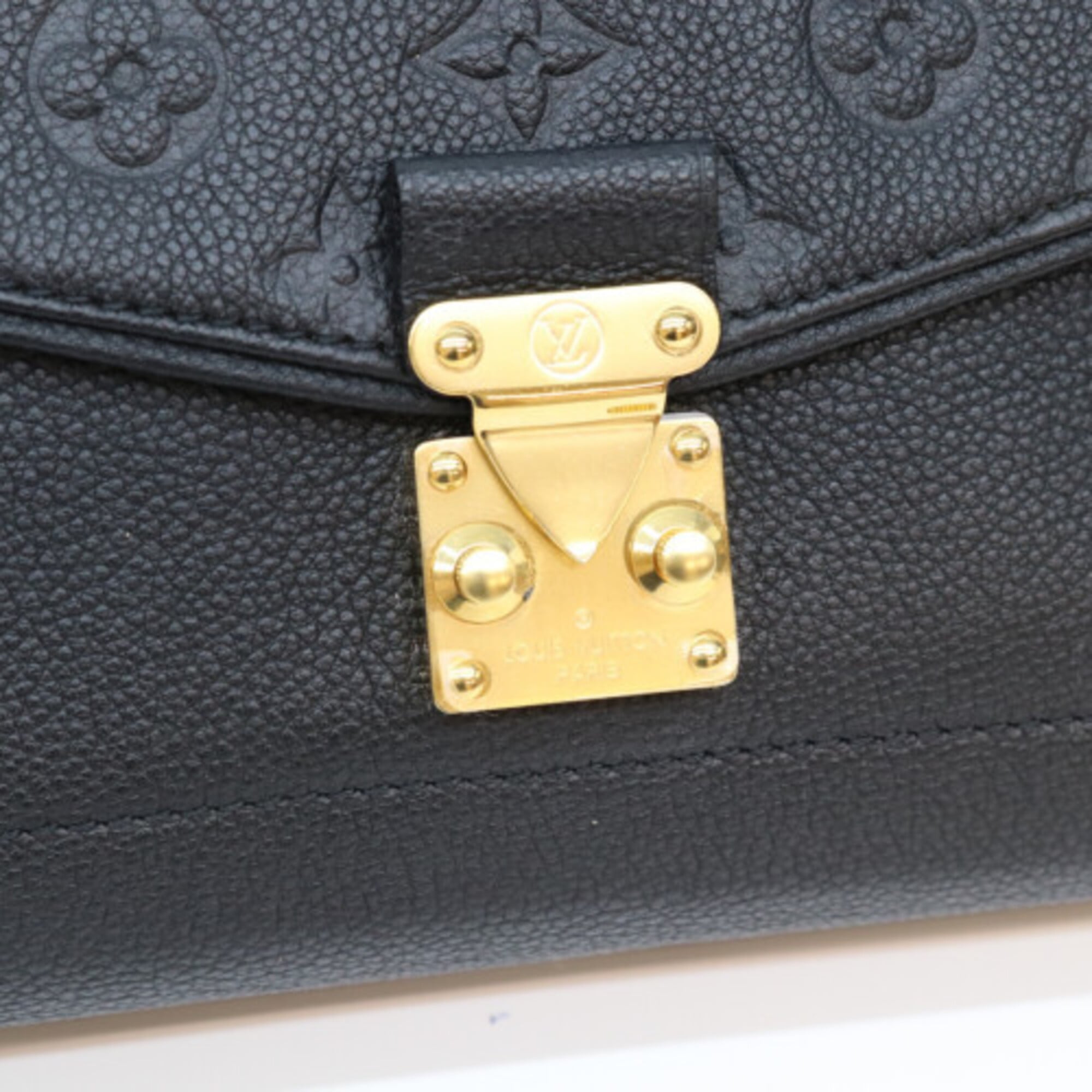 LOUIS VUITTON M48931 Empreinte Black Saint Germain PM Shoulder Bag, with Gold Hardware, Women's — Like New
