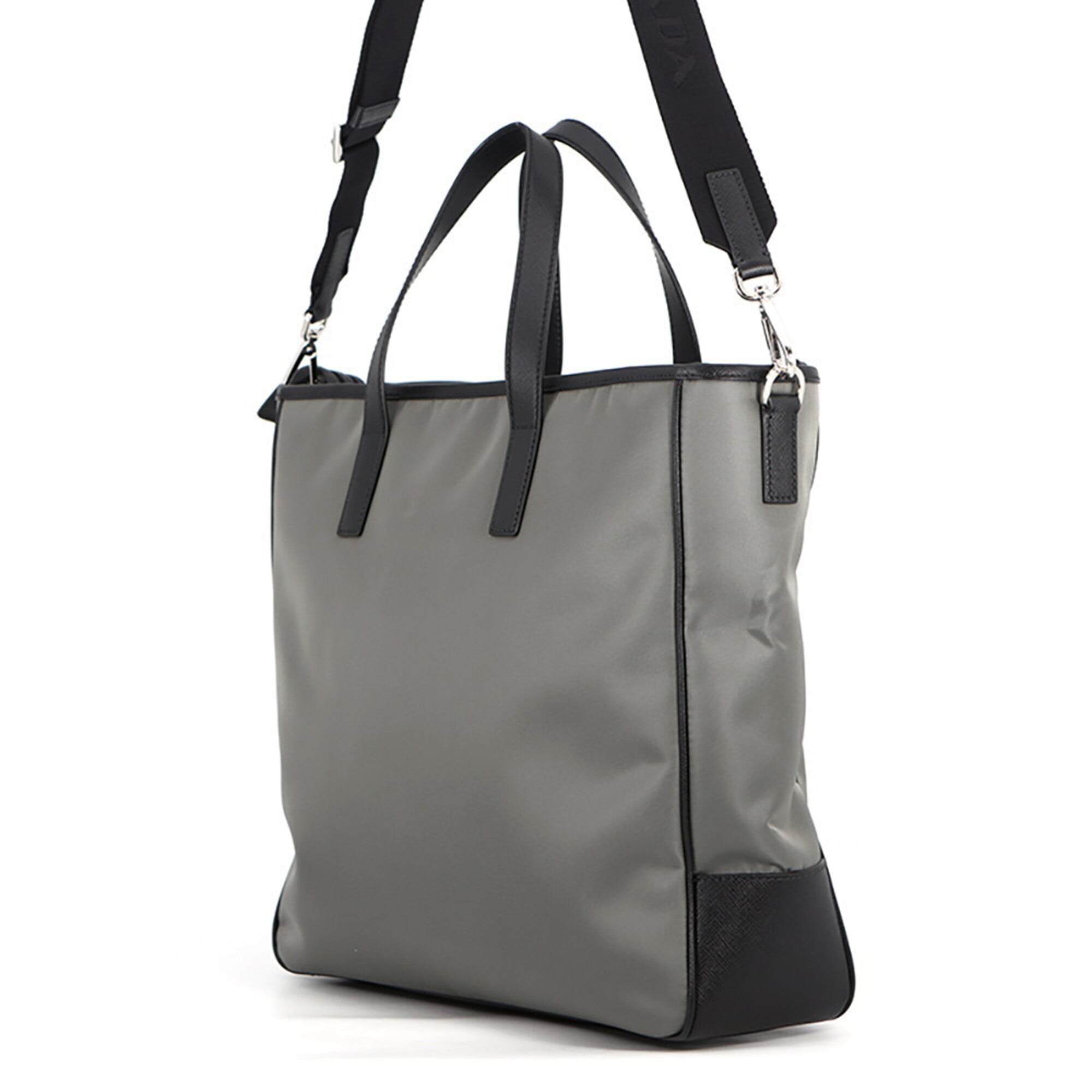 Prada Triangle Tote Bag Tessuto Saffiano Re-Nylon Nylon 2VG064 PRADA Black Handbag — Like New