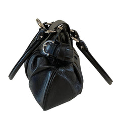 Salvatore Ferragamo Marissa Gancini Hardware Leather Handbag AU-21 6317 Black Women's — Like New