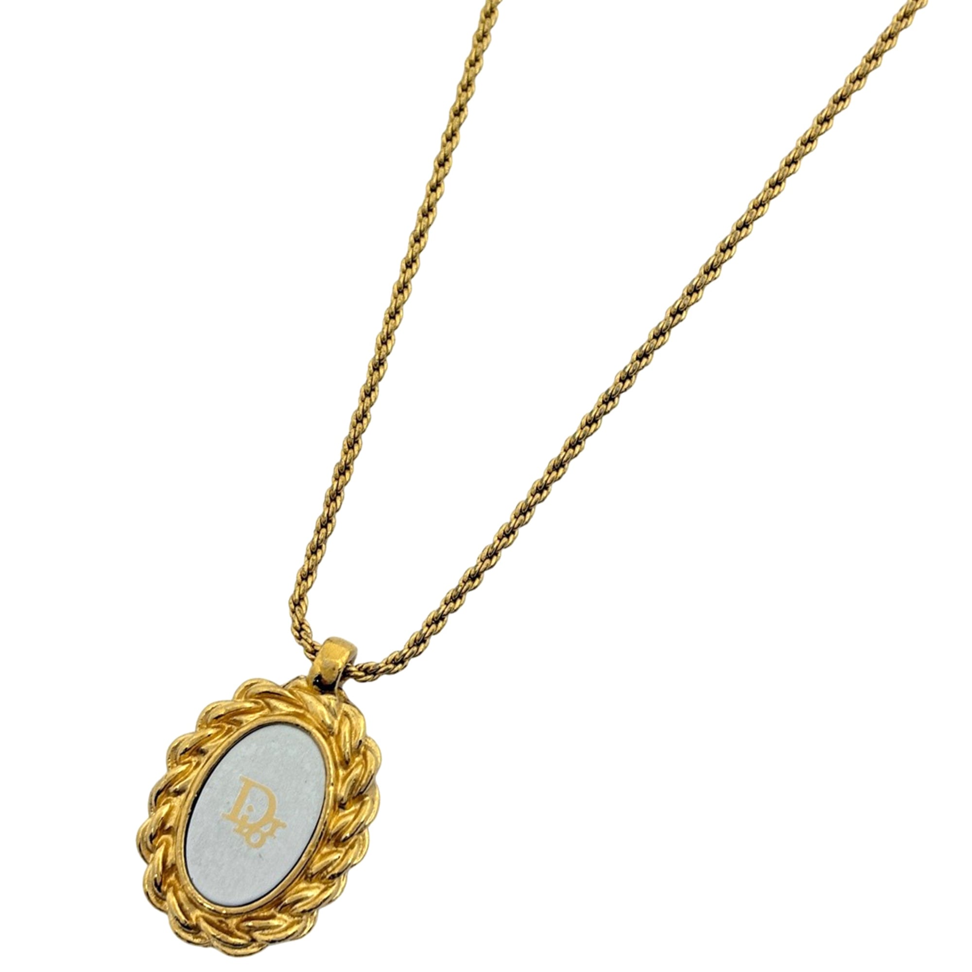 Christian Dior logo oval necklace in GP gold for women