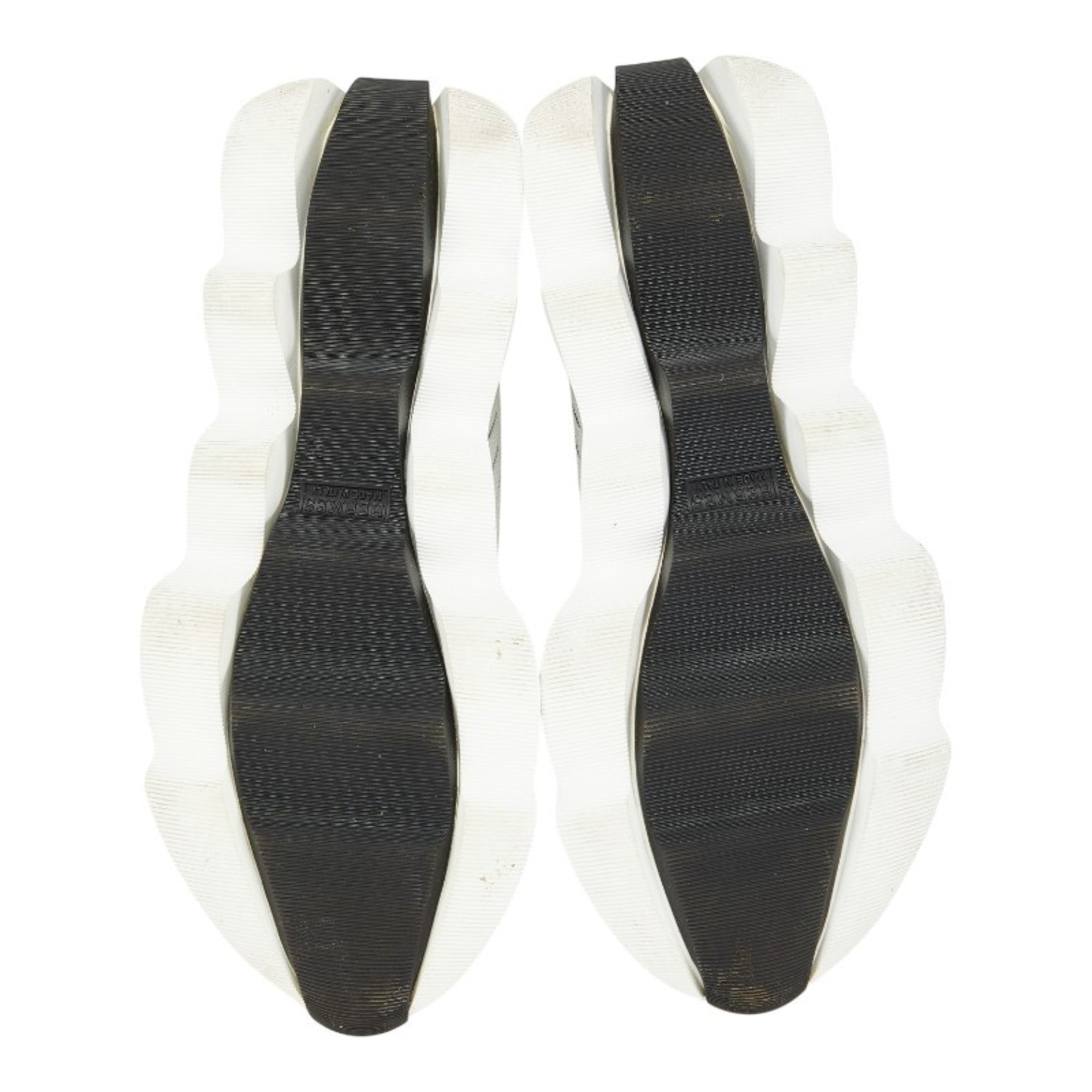 Hermès Eclair Slip-on Sneakers, Size 37, White, Black, Orange, Knit, Women's, HERMES