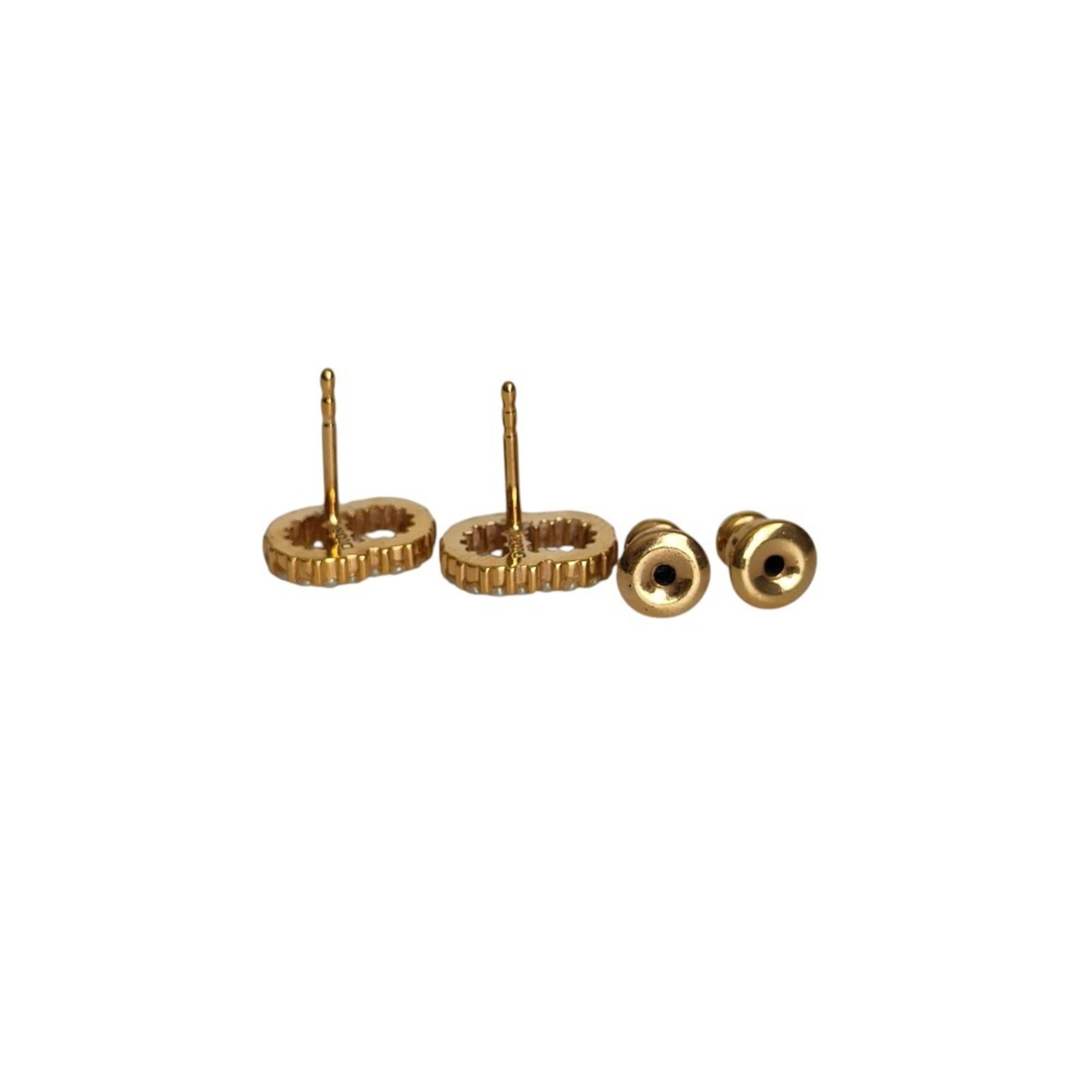 Christian Dior Clair D Lune Pearl Stud Earrings, Gold, Women's, Luxs, Pre-owned Brands — Like New
