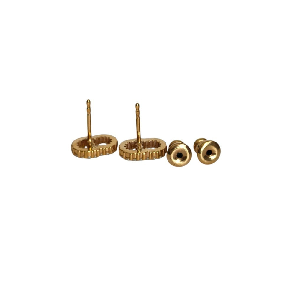 Christian Dior Clair D Lune Pearl Stud Earrings, Gold, Women's, Luxs, Pre-owned Brands — Like New