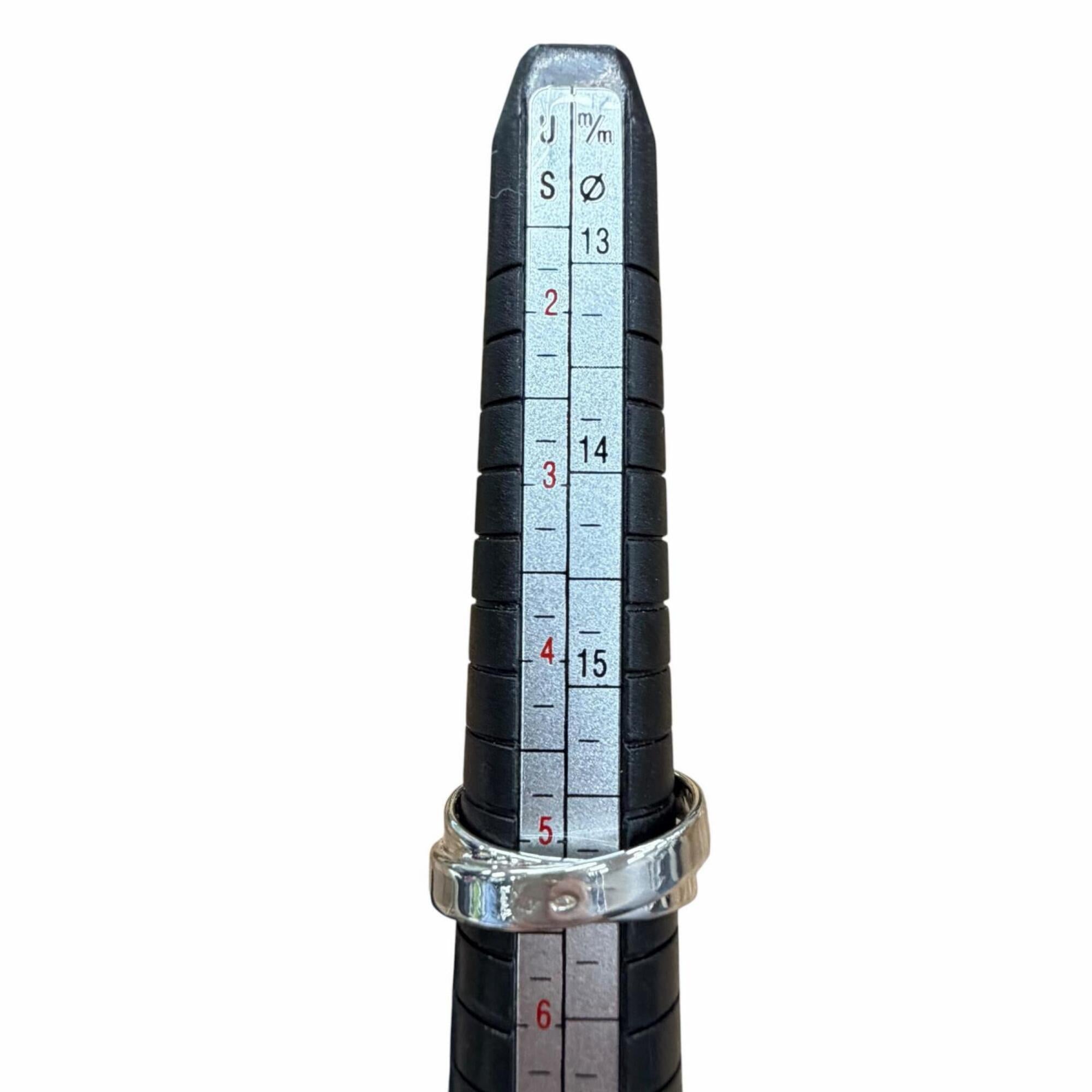 HERMES Double True Ring, 925/18K Combination, Belt Design, Silver/Gold, Size 50, Weight 4.7g, Women's — Like New