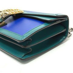 Gucci 400249 Bicolor Chain shoulder Shoulder Bag blue Green — Like New