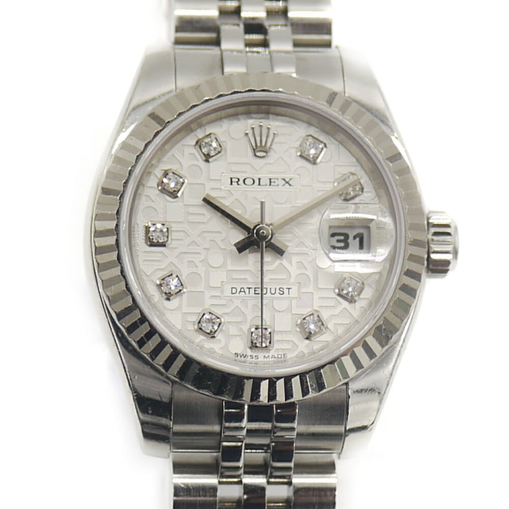 ROLEX Datejust 179174G (D-serial number), Automatic, 10-diamond setting, Computer dial, Ladies' watch — Good