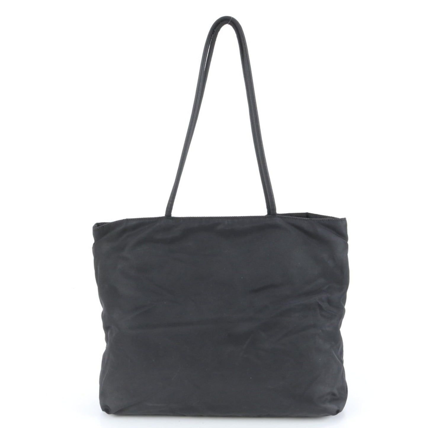 Prada Tessuto Nylon Triangle Logo Tote Bag Shoulder Handbag Black Women's