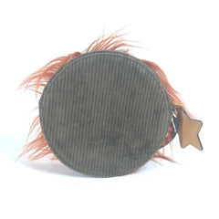 GUCCI 704806 GG Lion Round Strap Pouch Clutch Bag Fur Leather Women's Brown L-240905-10 — Like New