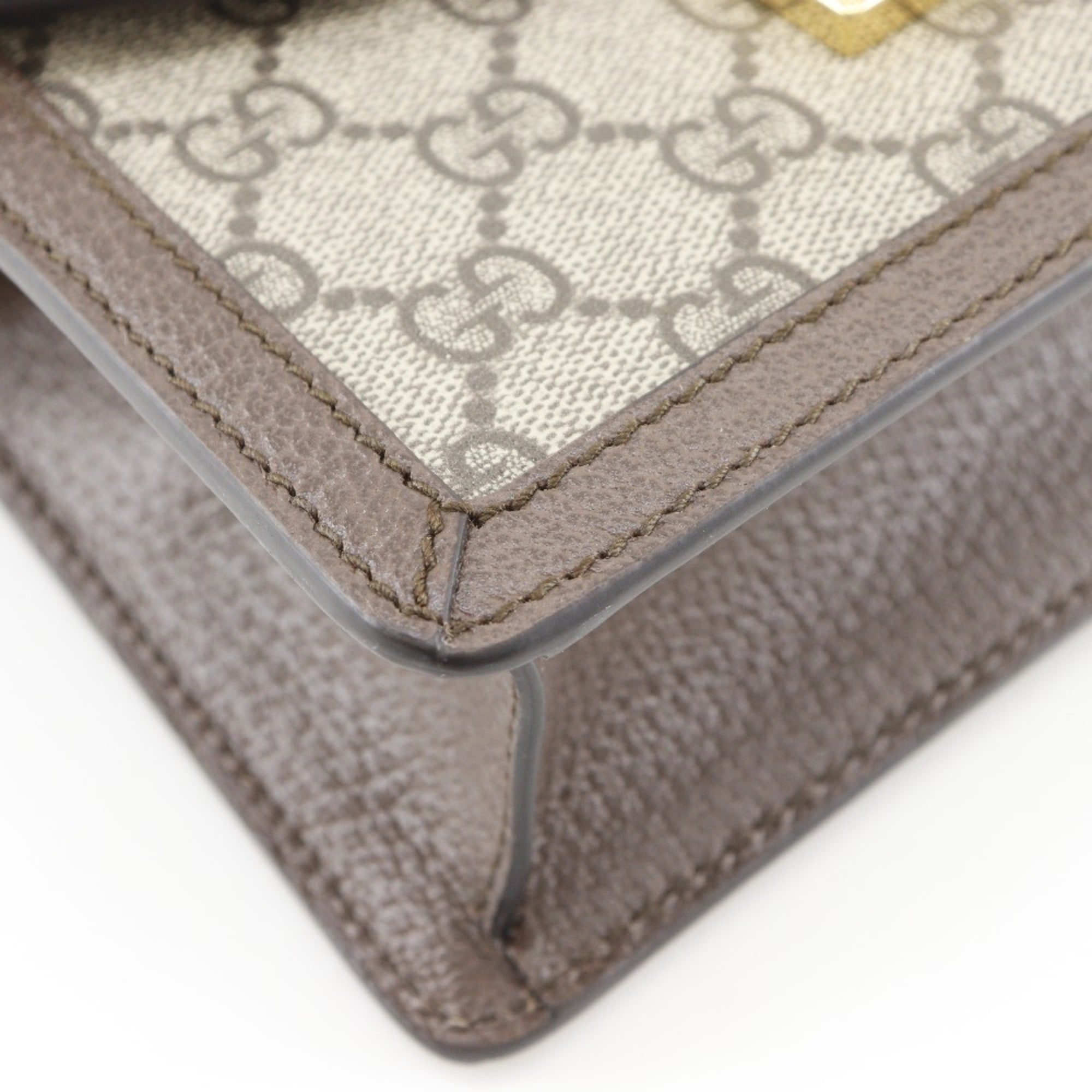 Gucci Ophidia Shoulder Bag, Sherry Line Mini Chain 696180, GG Supreme Canvas, Brown, 2-way, Flap, Women's — Like New