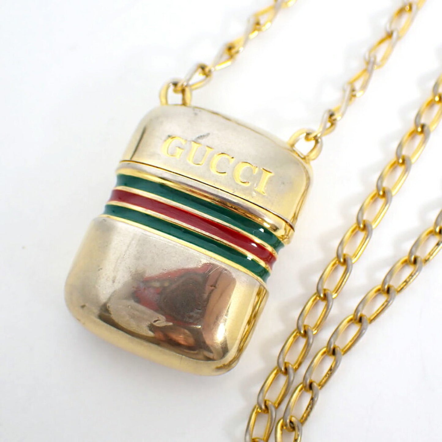GUCCI Gucci Jelly Line Bottle Motif Case-Shaped Pendant Necklace