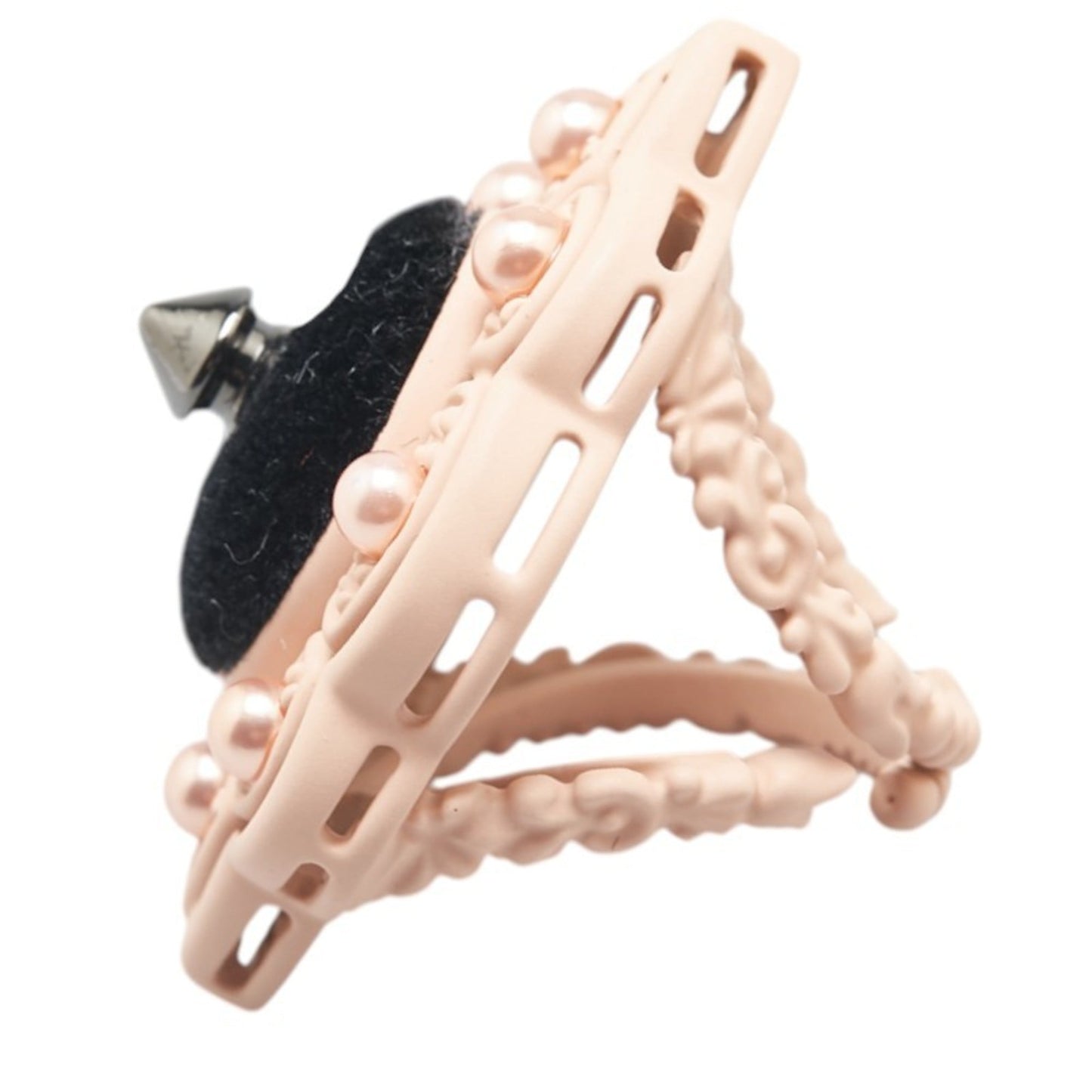 Gucci Stud Ring 2-piece set Pink Plastic Faux Pearl Velvet Women's GUCCI