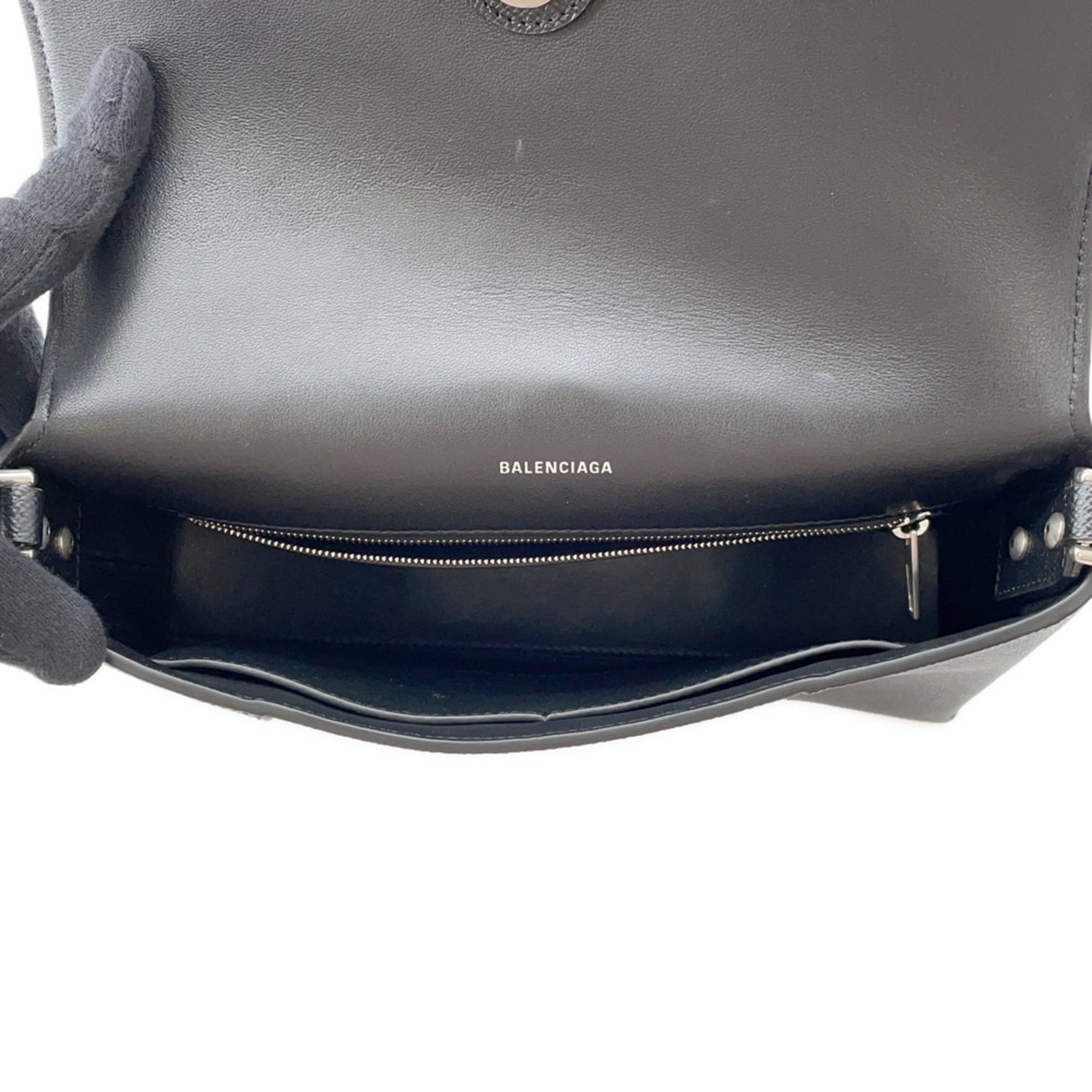 Balenciaga Downtown XS Leather Shoulder Bag 736472, Black