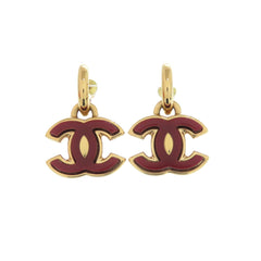 Chanel Coco Mark Metal Red Gold Earrings 1106CHANEL — Like New