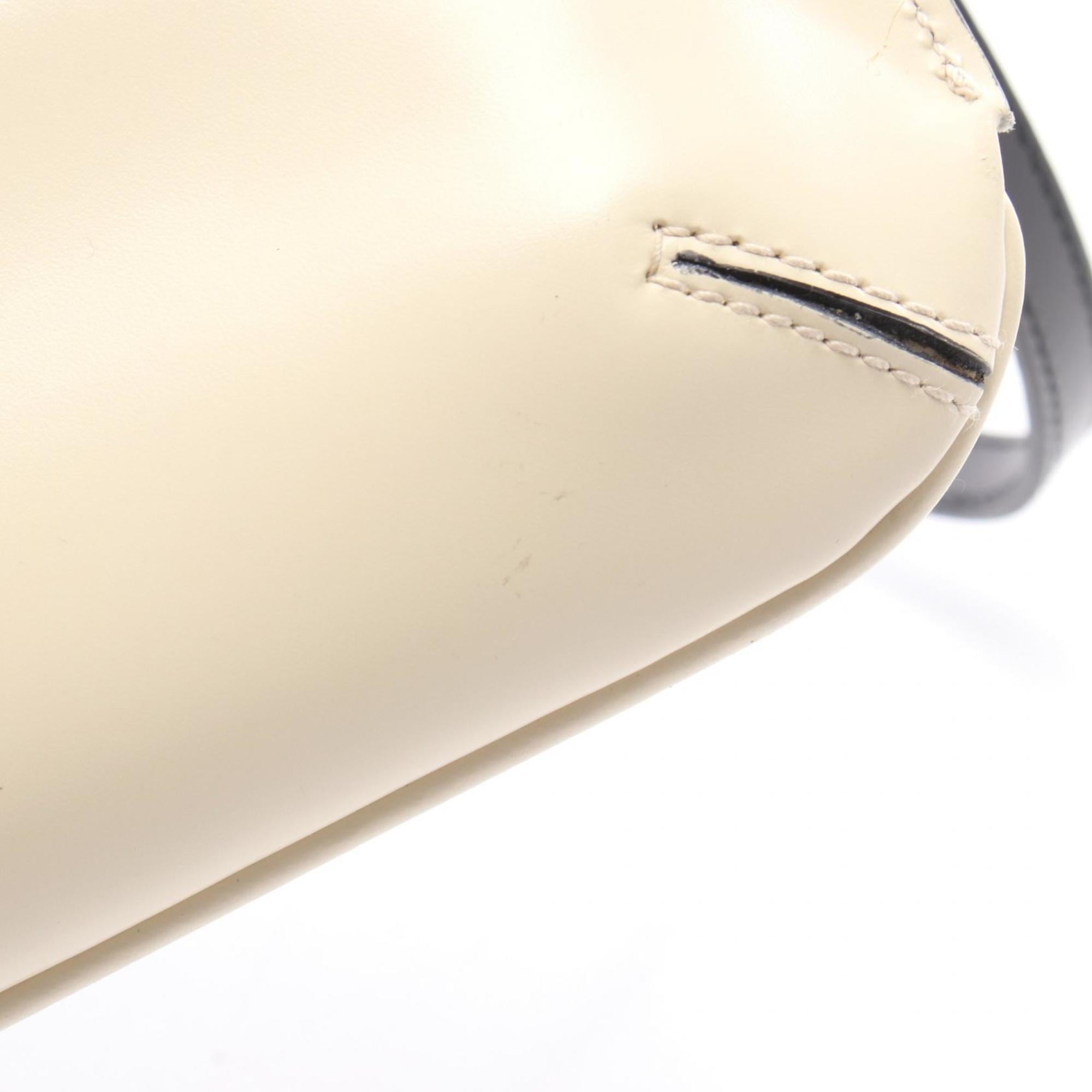 Salvatore Ferragamo Gancini Mini Shoulder Bag, Leather, Women's, Black and Ivory