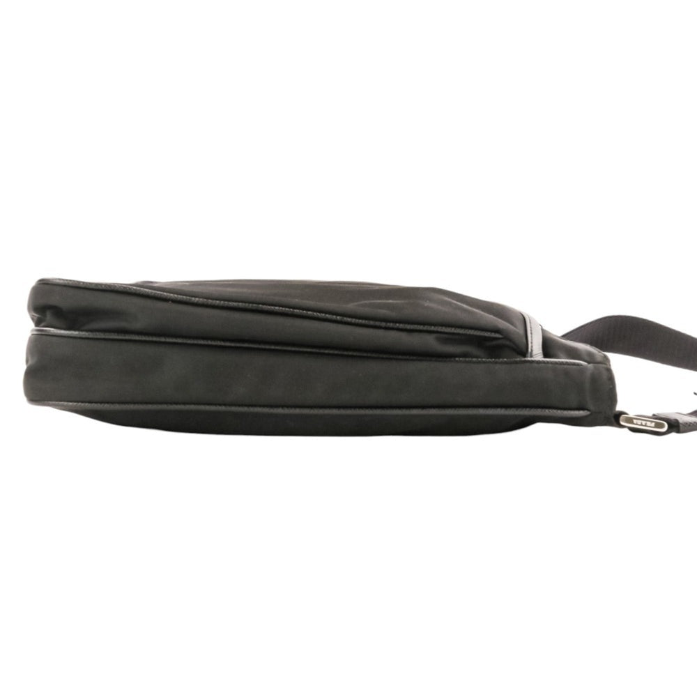 PRADA Re-Nylon Saffiano Leather Triangle Logo Plate Shoulder Bag 2VH118 Black (Men's & Women's) — Like New