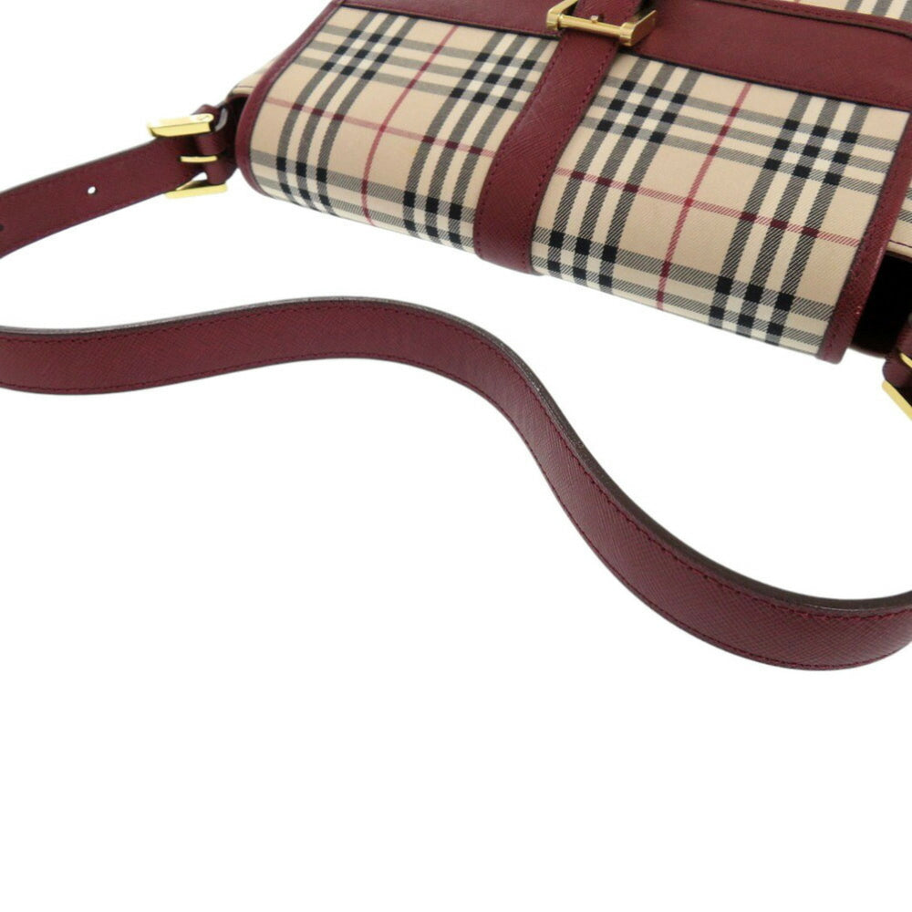 Burberry Nova Check Bag Canvas/Leather Beige Handbag 0406BURBERRY — Like New